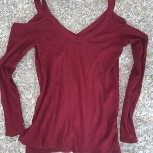 Hollister cold shoulder thermal shirt medium